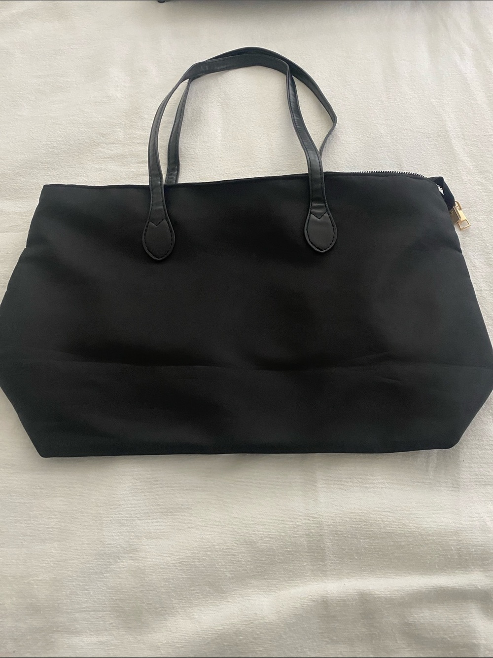 Everyday Black Tote with Zip Closure